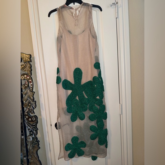 Anthropologie x Simon Miller Hibiscus Crochet Midi Dress Green Sz small - Picture 7 of 11